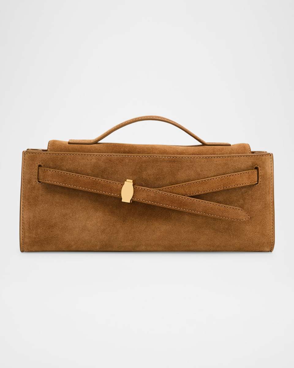 Dash Belted Suede Clutch Bag